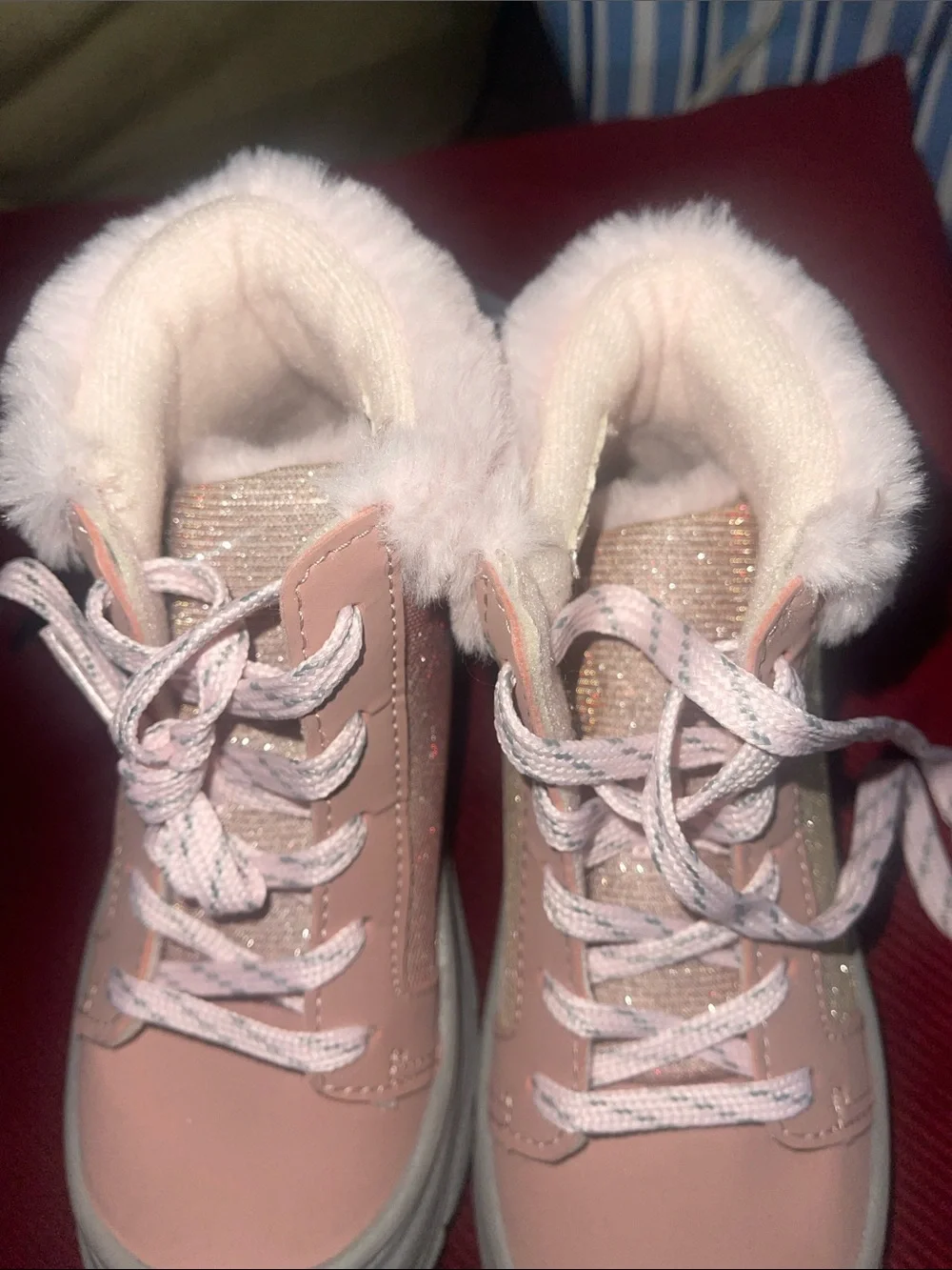 OshKosh B'gosh Pink Faux-Fur Trim Kids Boots